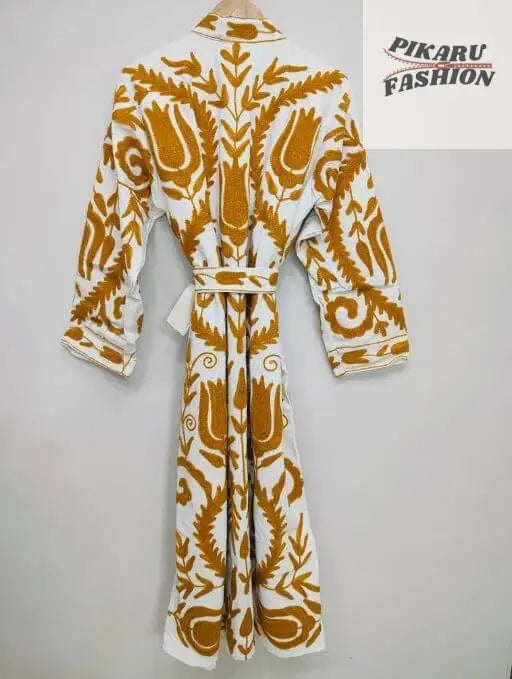Suzani Embroidered Long Coat – Boho Ethnic Handmade Jacket