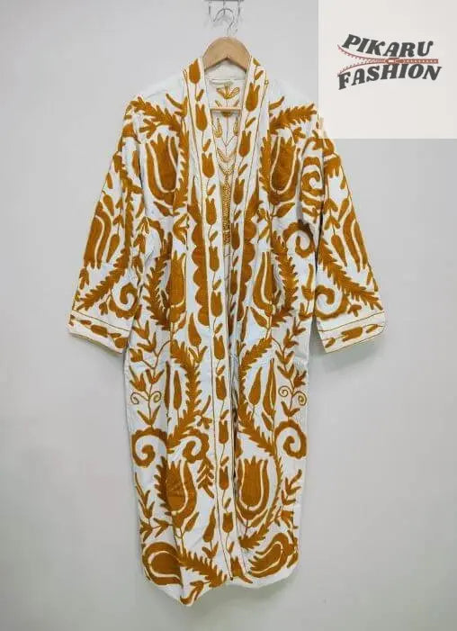 Suzani Embroidered Long Coat – Boho Ethnic Handmade Jacket