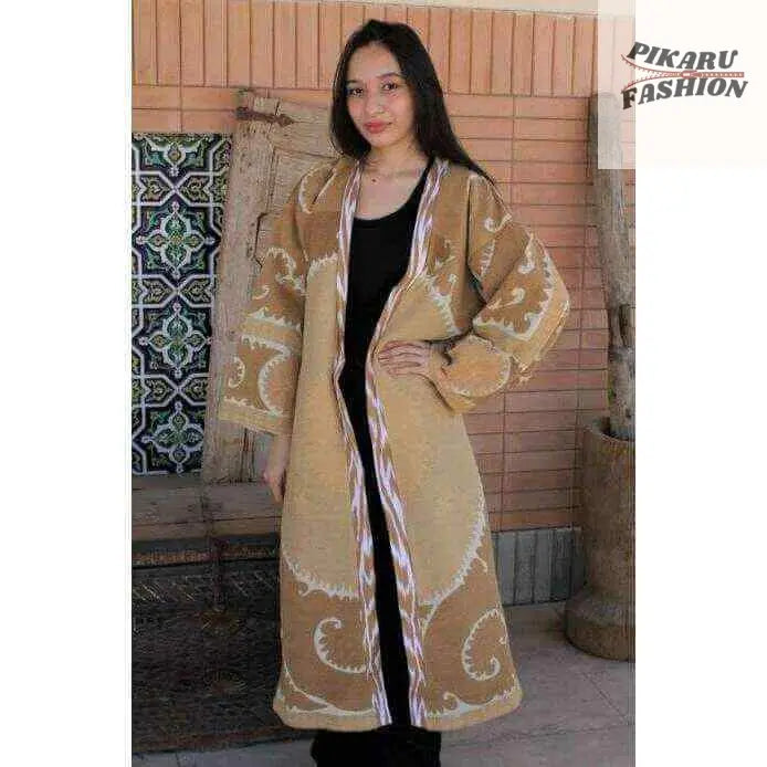 Bohemian Handcrafted Wool Long Coat - PIKARU FASHION
