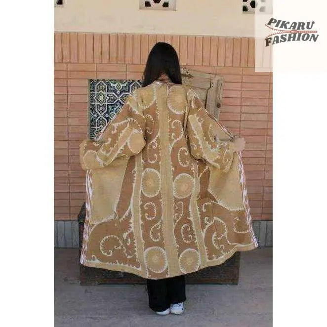 Bohemian Handcrafted Wool Long Coat - PIKARU FASHION