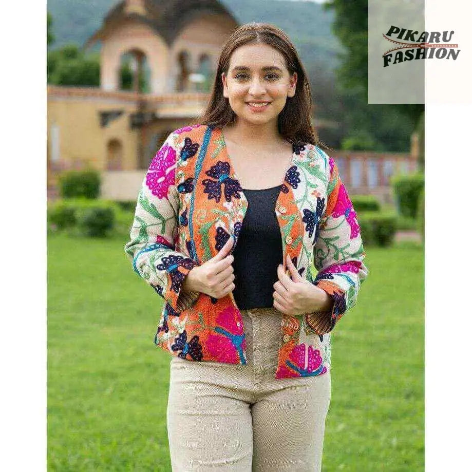 Handcrafted Boho Kantha Embroidered Jackets