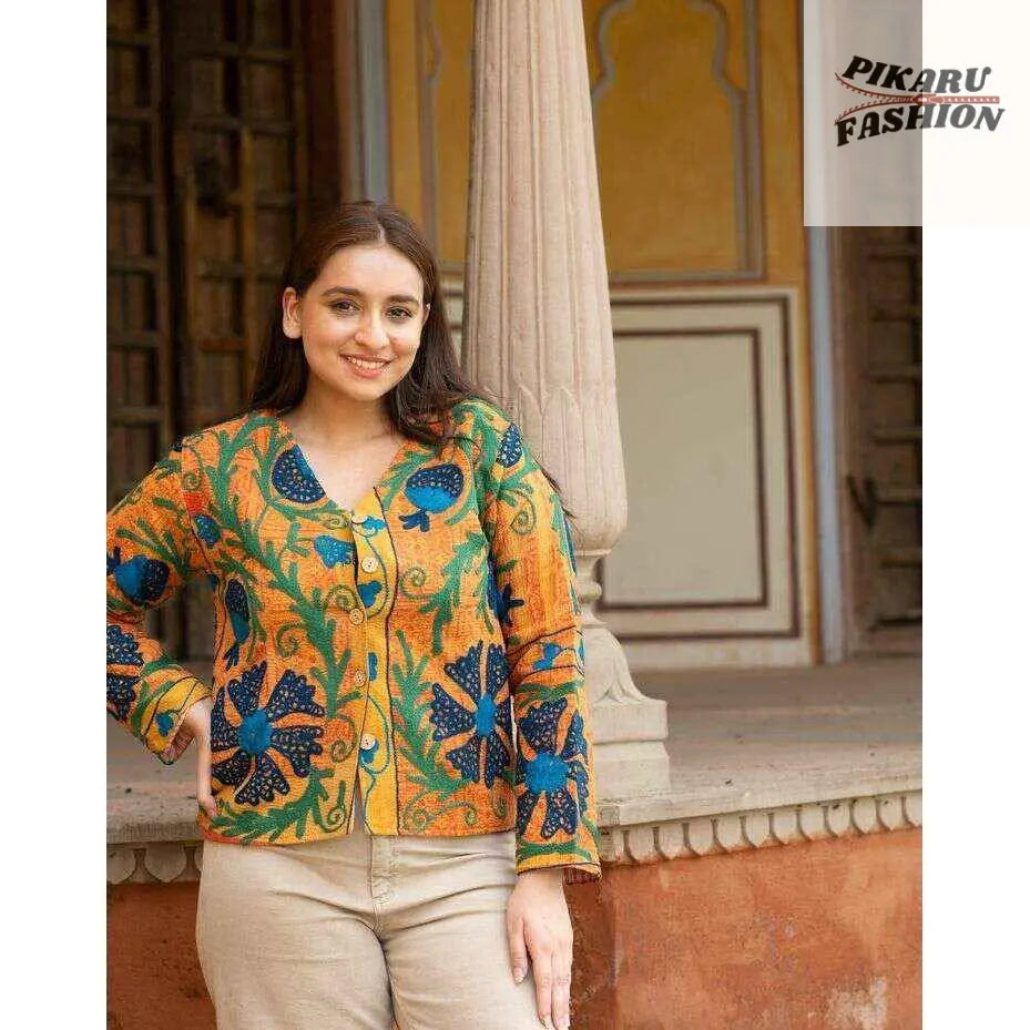 Handcrafted Boho Kantha Embroidered Jackets
