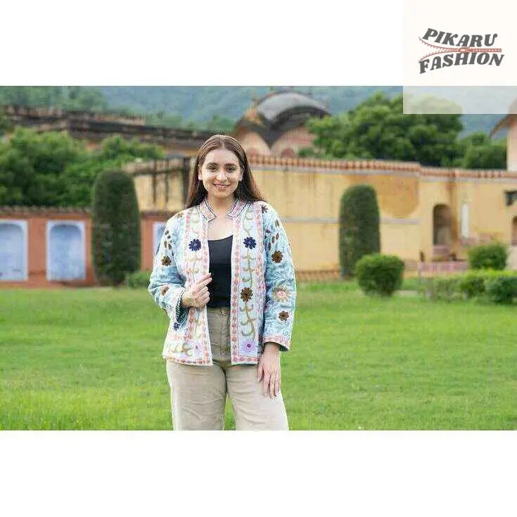 Handcrafted Boho Kantha Embroidered Jackets