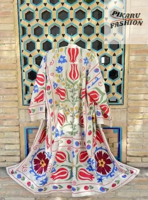 Handcrafted Kashmiri Suzani Long Coat – PIKARU FASHION