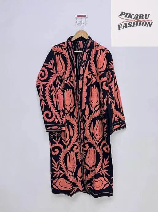 Handcrafted Suzani Coat – Pink & Olive