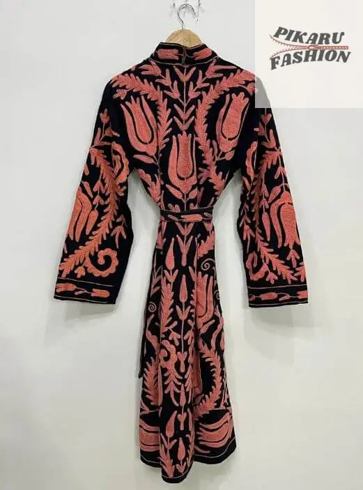 Handcrafted Suzani Coat – Pink & Olive