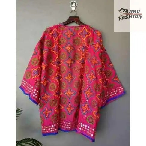 Vibrant Hand-Embroidered Mirror Work Jacket - PIKARU FASHION
