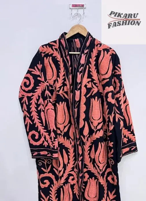 Handcrafted Suzani Coat – Pink & Olive