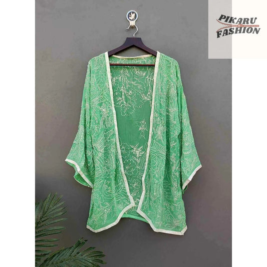 Vibrant Hand-Embroidered Mirror Work Jacket - PIKARU FASHION
