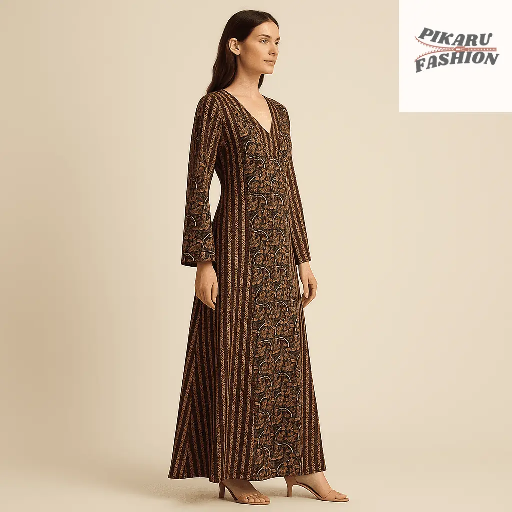 Bohemian Block Print Maxi Dress - PIKARU FASHION
