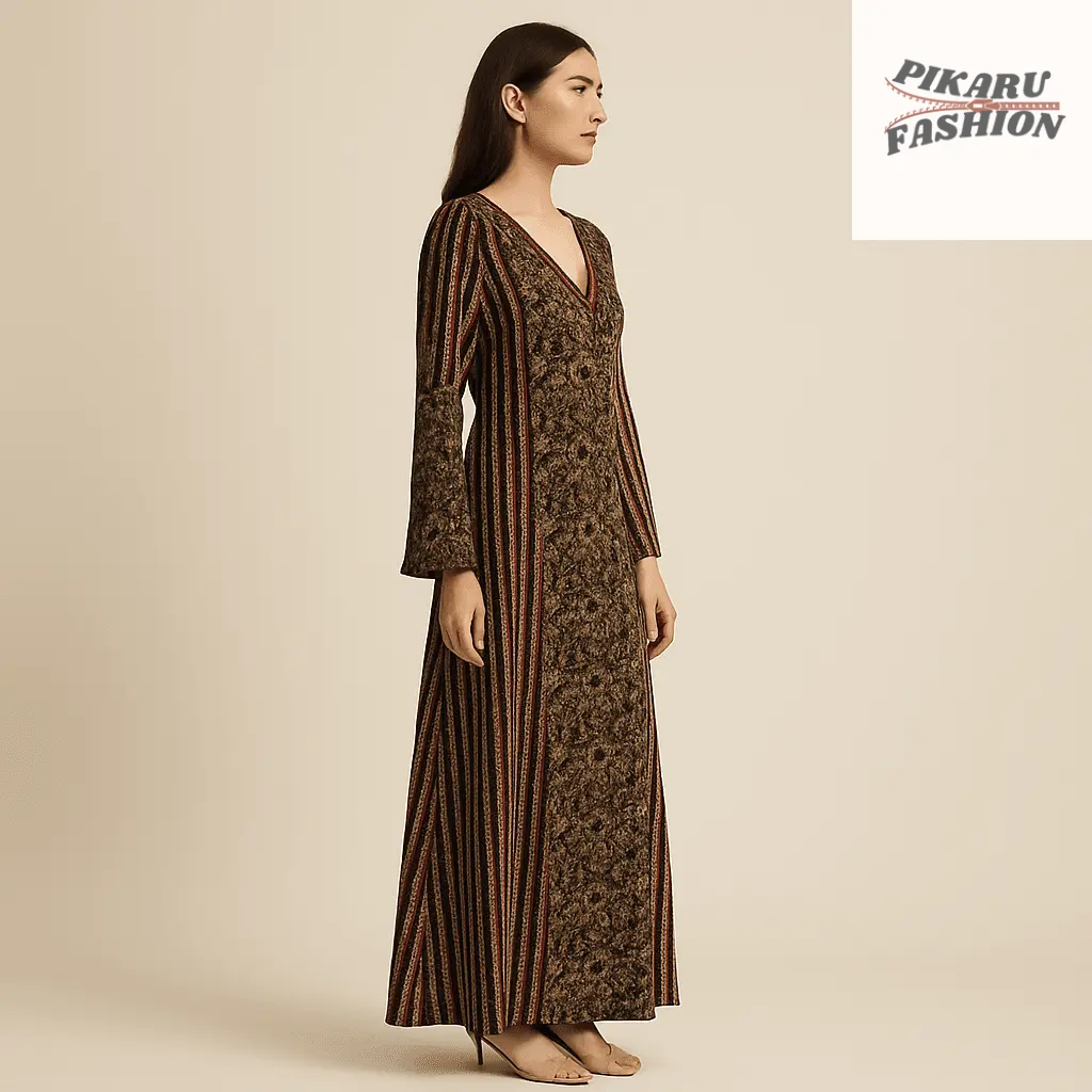 Bohemian Block Print Maxi Dress - PIKARU FASHION