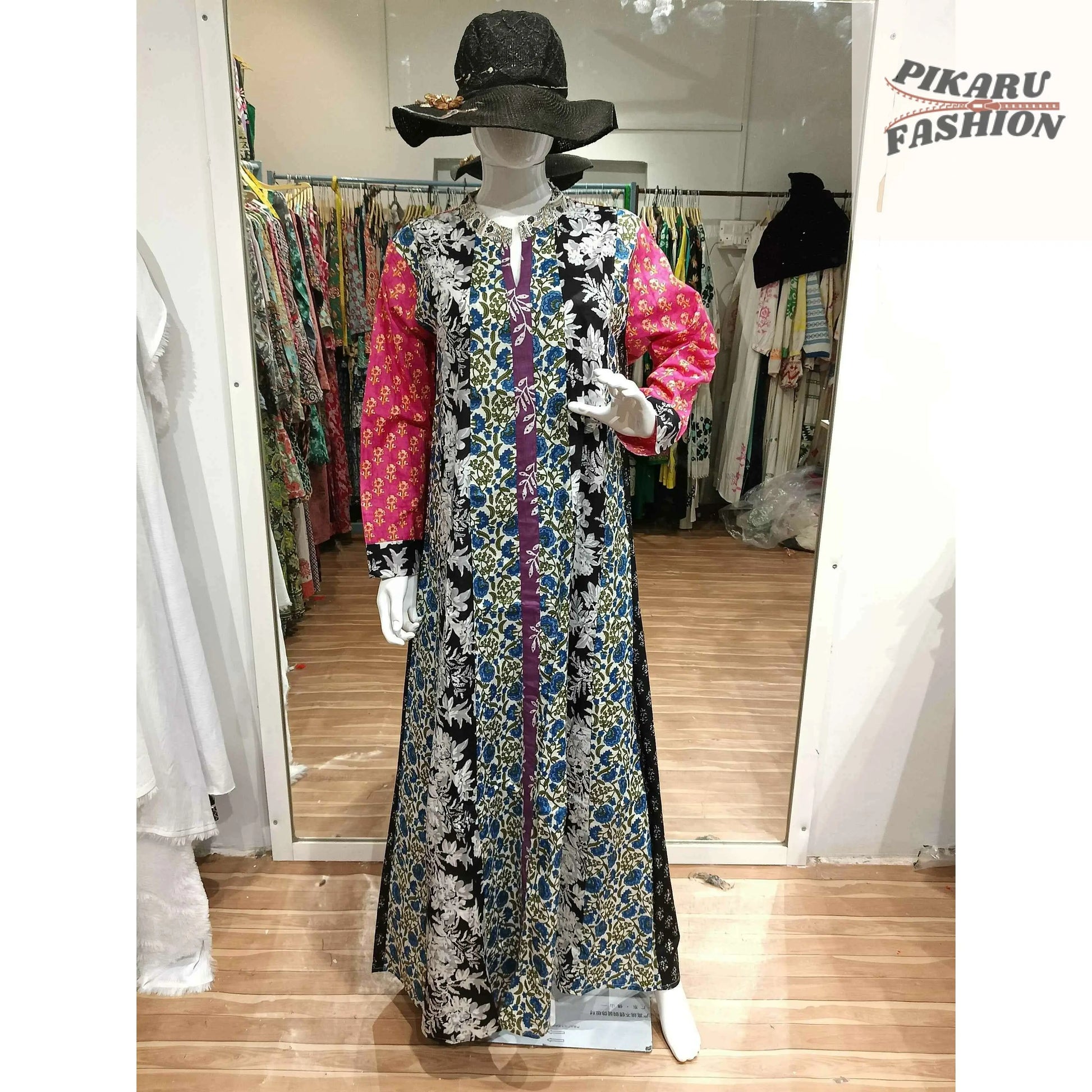 🌸 Floral Fusion Long Maxi Dress - PIKARU FASHION