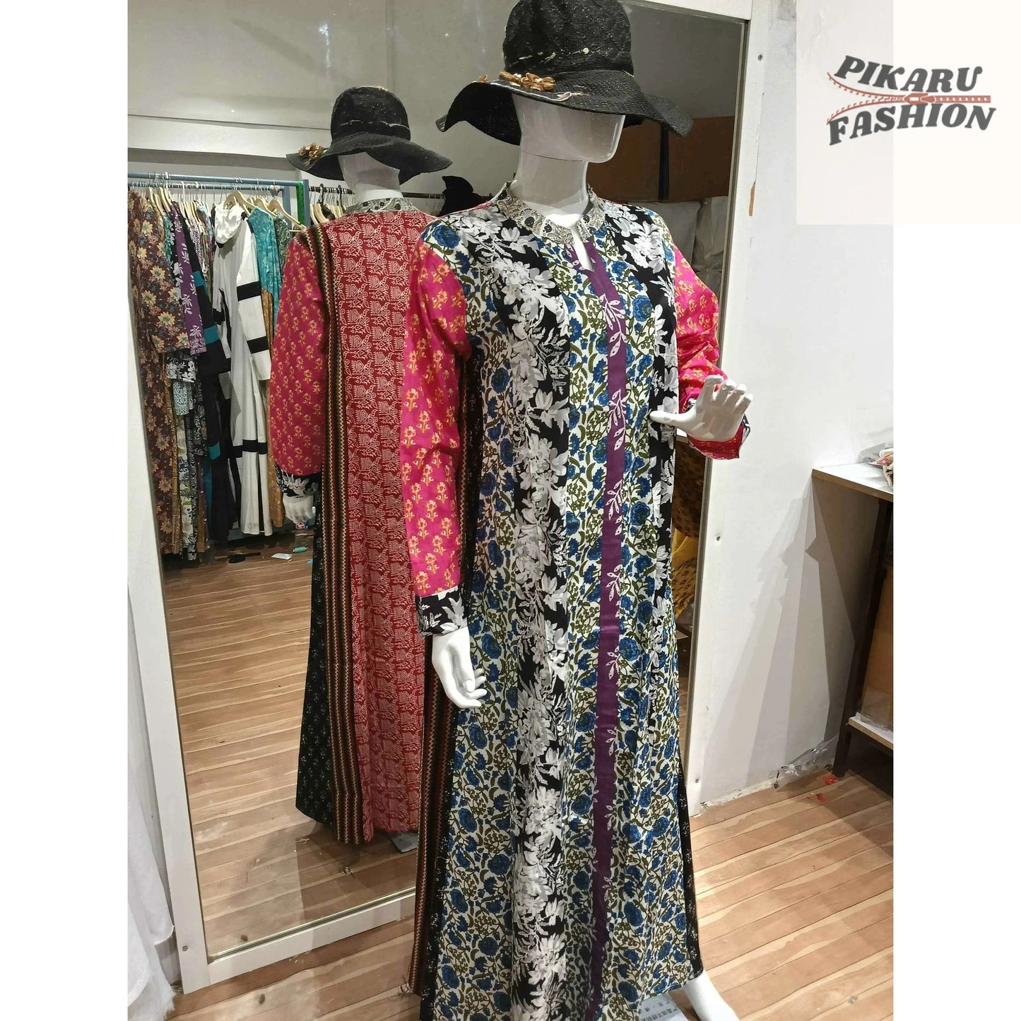 🌸 Floral Fusion Long Maxi Dress - PIKARU FASHION