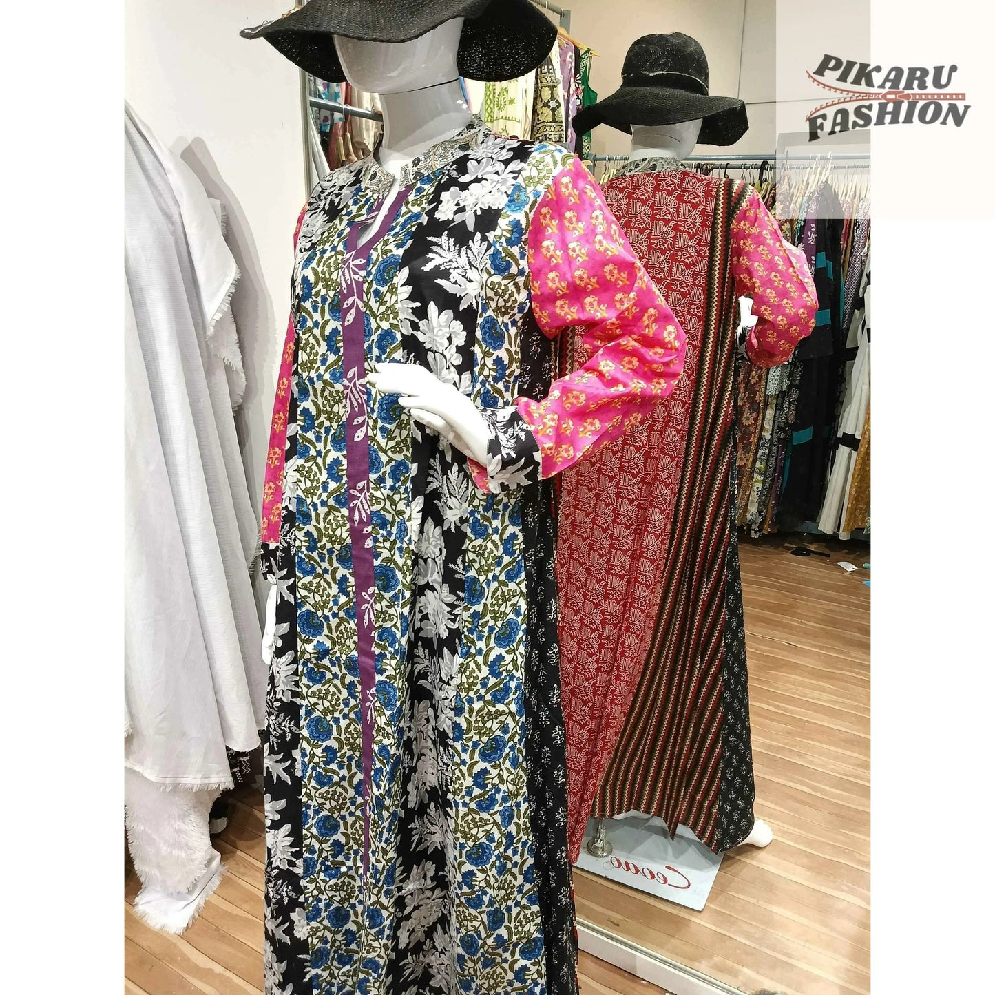 🌸 Floral Fusion Long Maxi Dress - PIKARU FASHION