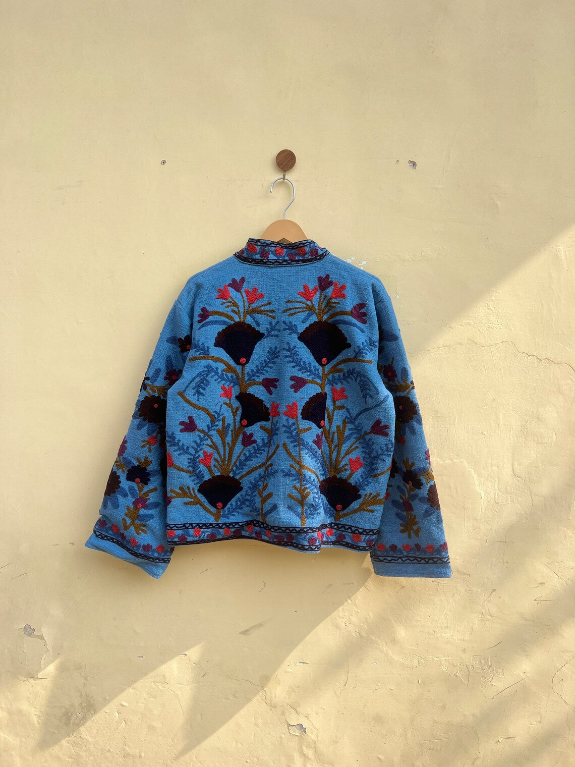 Handmade Cotton Suzani Embroidered Jacket: Women's Winter Coat