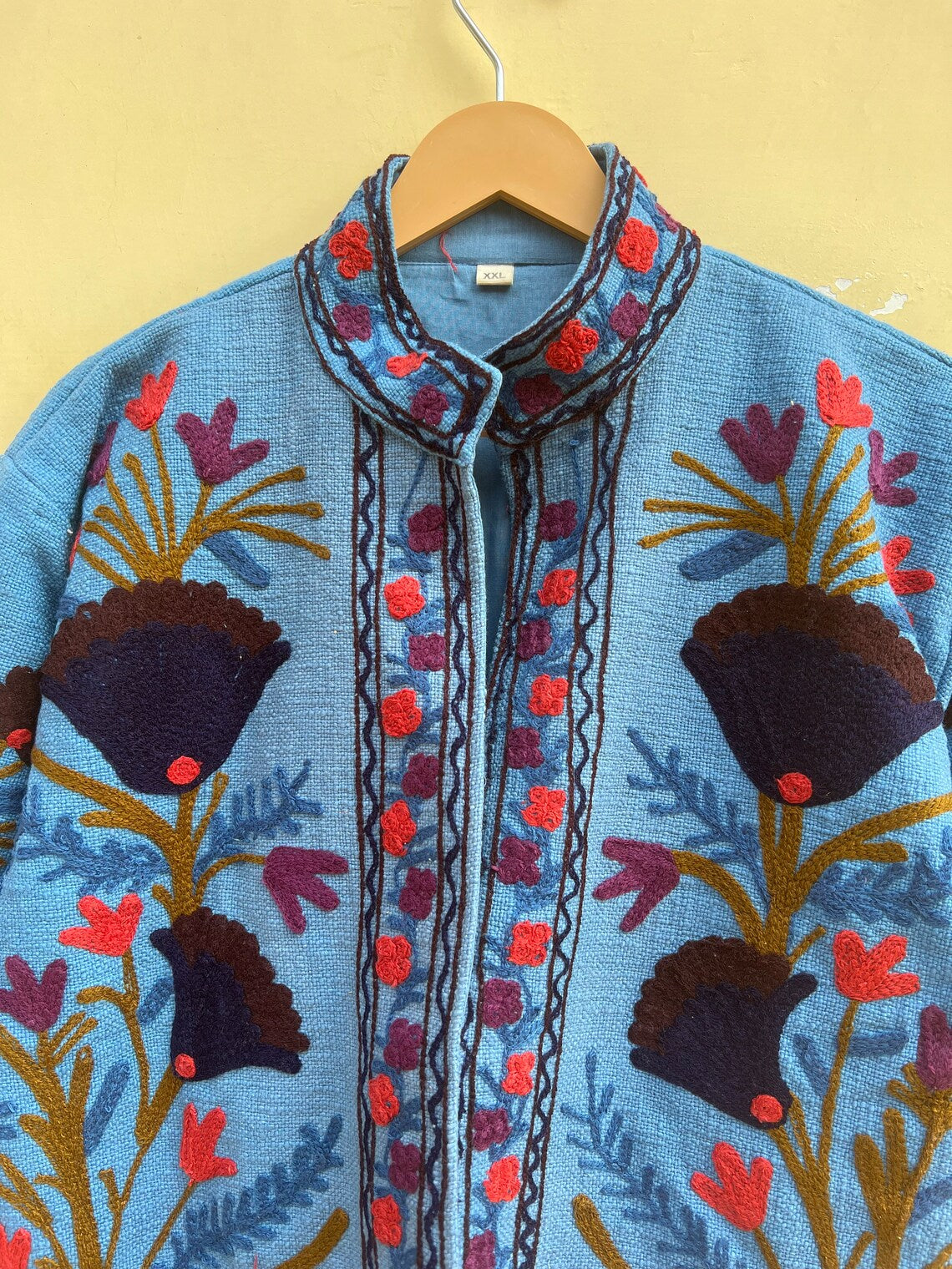 Handmade Cotton Suzani Embroidered Jacket: Women's Winter Coat