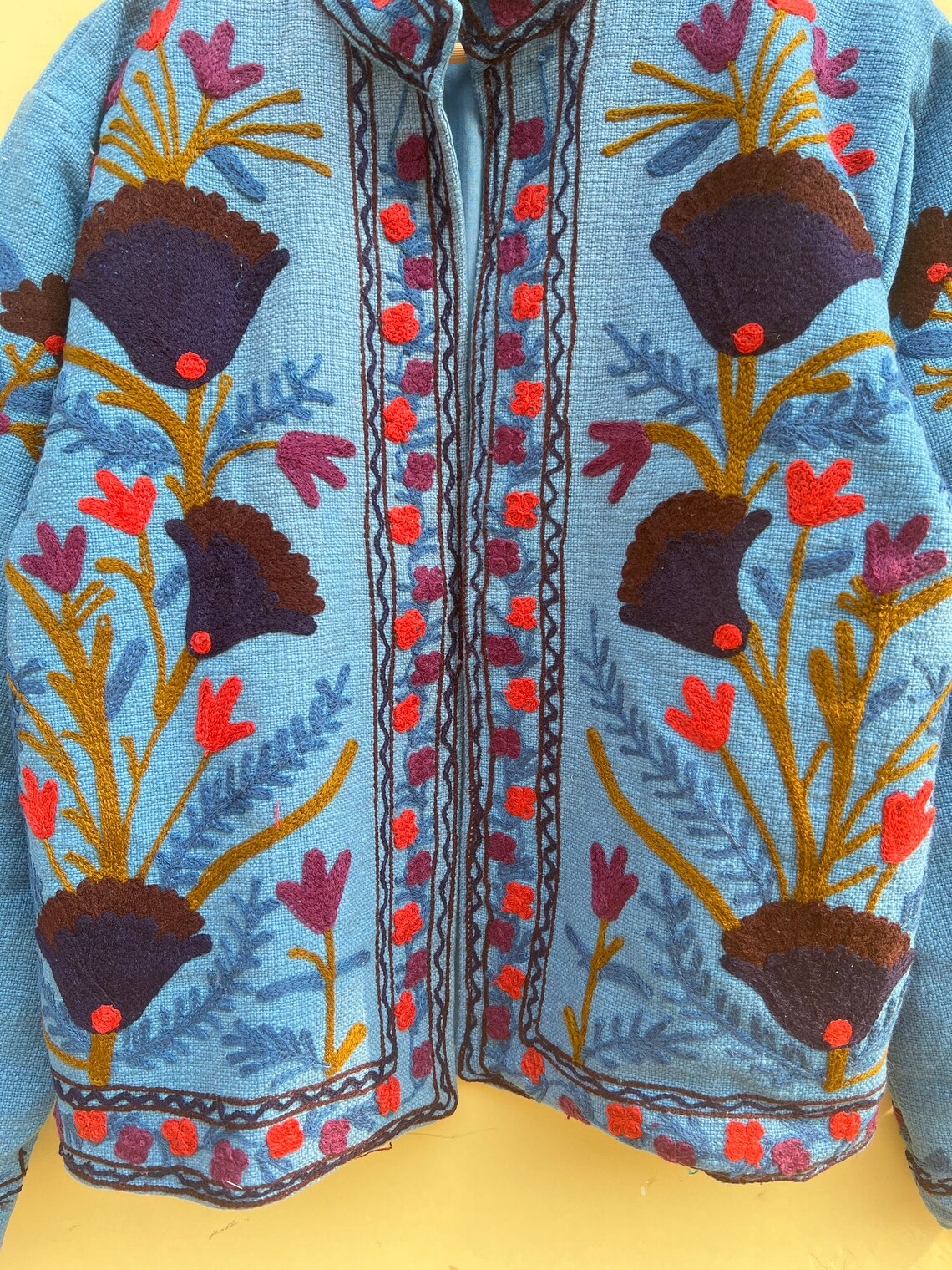 Handmade Cotton Suzani Embroidered Jacket: Women's Winter Coat