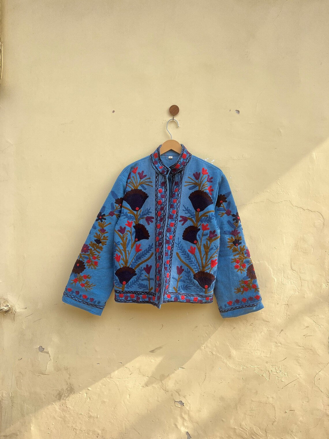 Handmade Cotton Suzani Embroidered Jacket: Women's Winter Coat