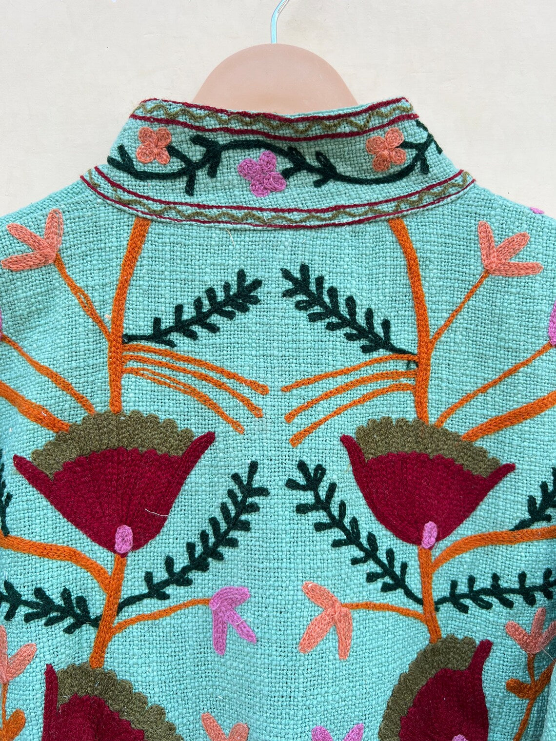 Handmade Suzani Embroidery Jacket, Winter Wear Jacket Coat, Womens Coat, Suzani Short Jacket, TNT Fabric Suzani Jacket, Robe, Gift For Her