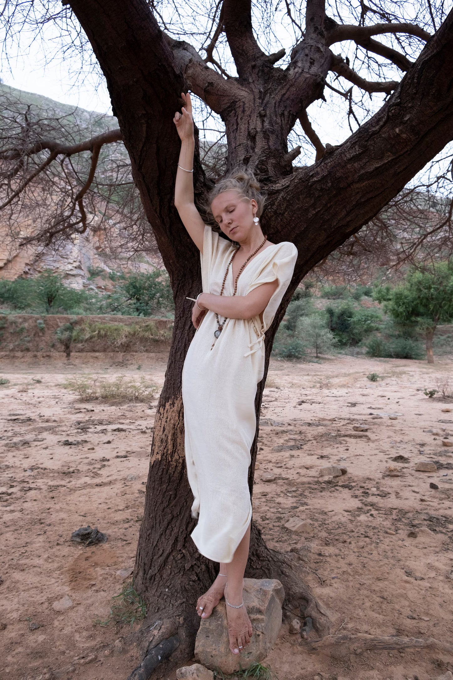 Bohemian Raw Silk kaftan - pikaru fashion - PIKARU FASHION