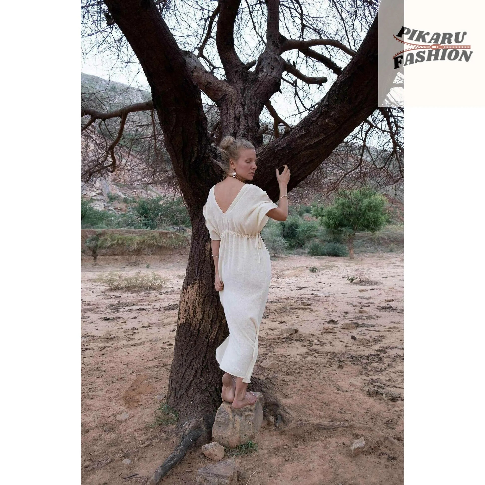 Bohemian Raw Silk kaftan - pikaru fashion - PIKARU FASHION