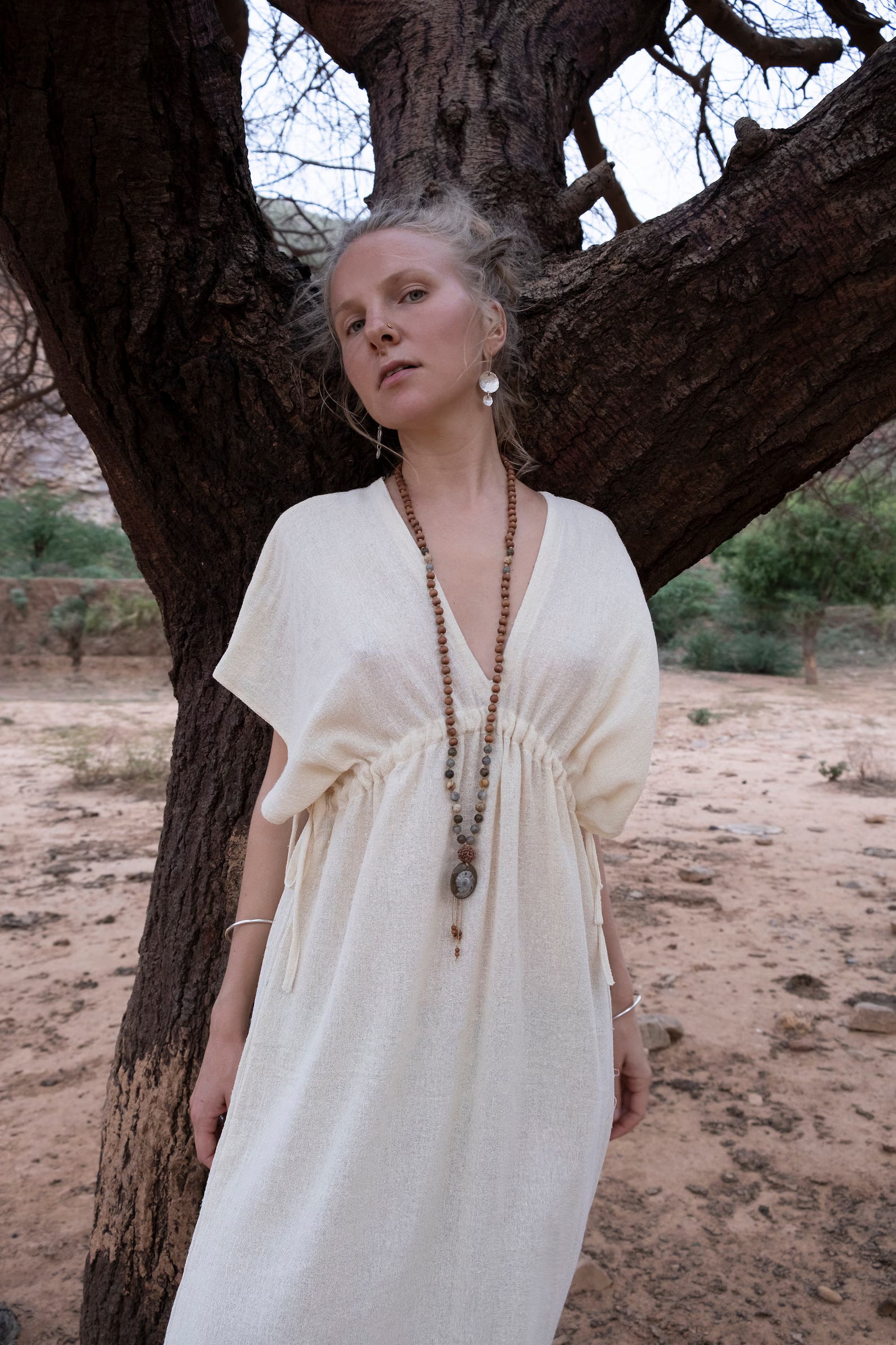 Bohemian Raw Silk kaftan - pikaru fashion - PIKARU FASHION