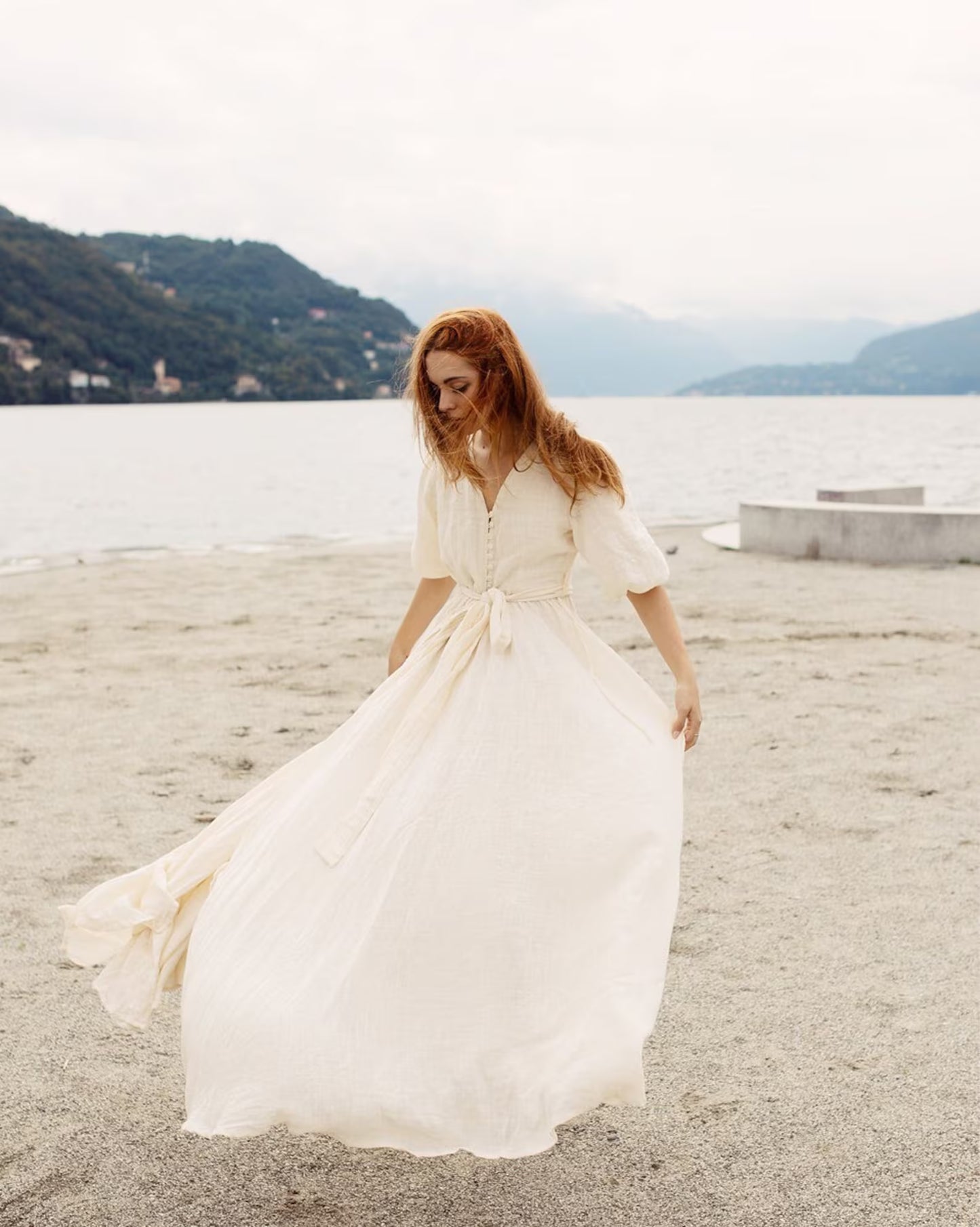 Wrap Dress Button Front - Boho Dress - PIKARU FASHION