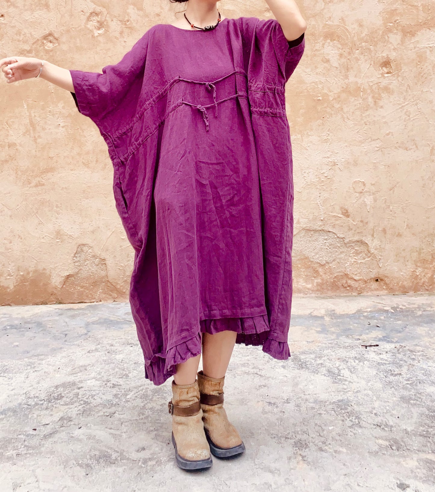 Soft Linen Maxi Dress - PIKARU FASHION