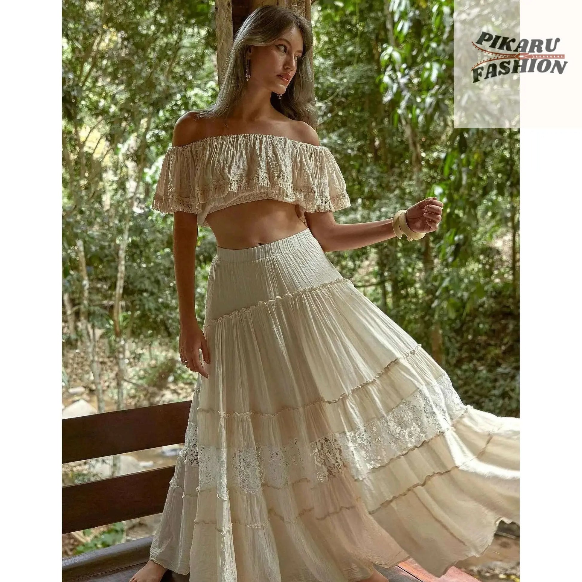 Boho Peasant Long Skirt - PIKARU FASHION