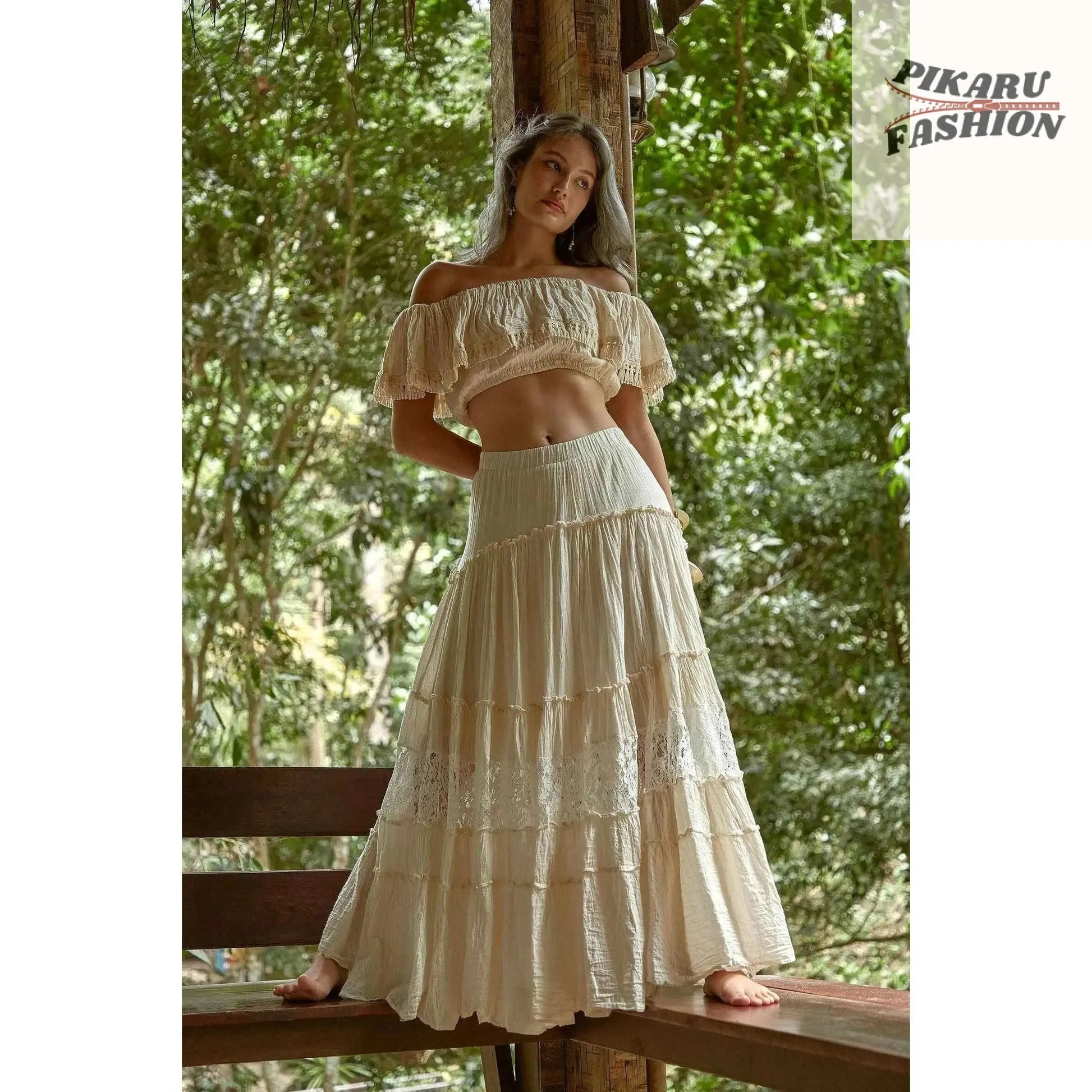 Boho Peasant Long Skirt - PIKARU FASHION