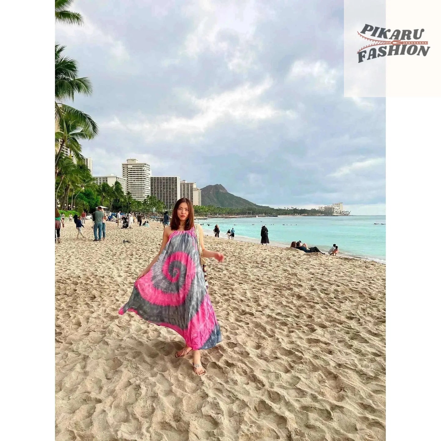 Tie Dye Maxi Dress: Boho Sundress - PIKARU FASHION