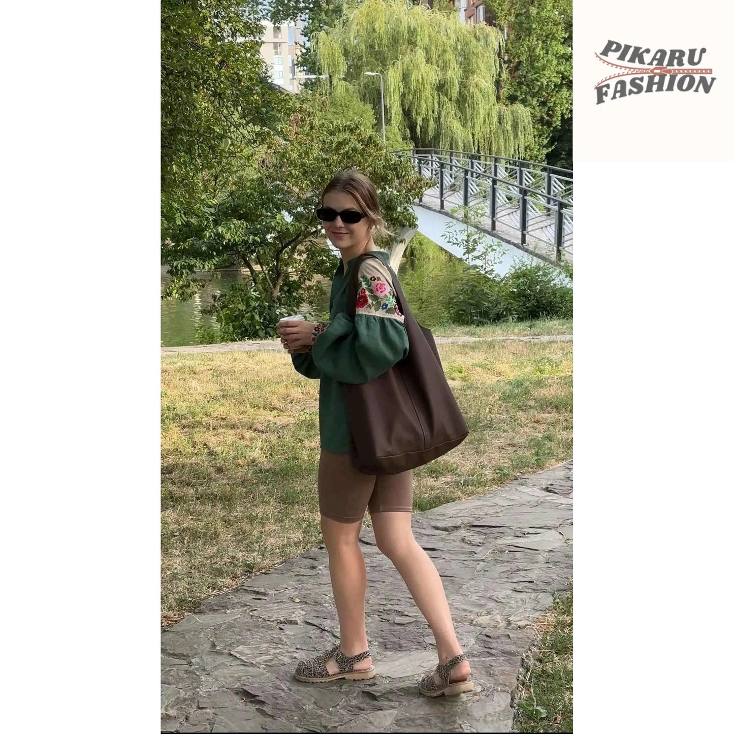 Linen Blouse Floral Embroidery / PIKARU FASHION - PIKARU FASHION