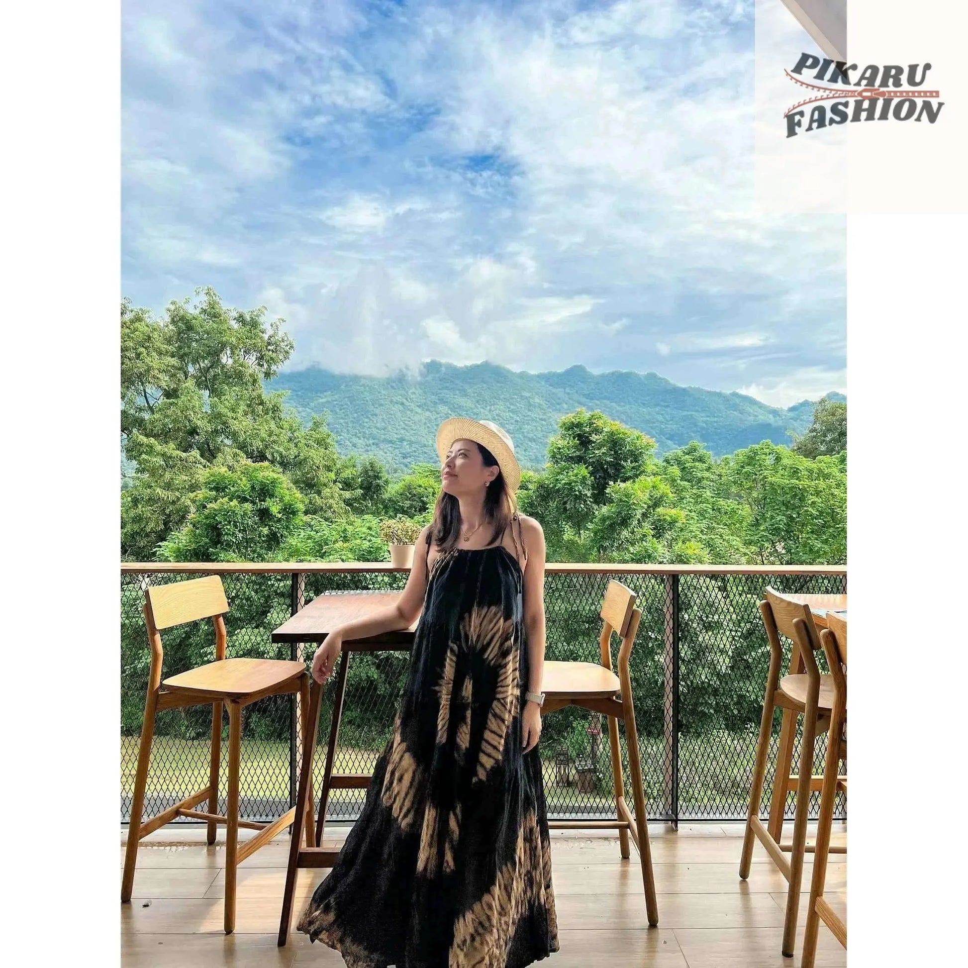 Tie Dye Maxi Dress: Boho Sundress - PIKARU FASHION