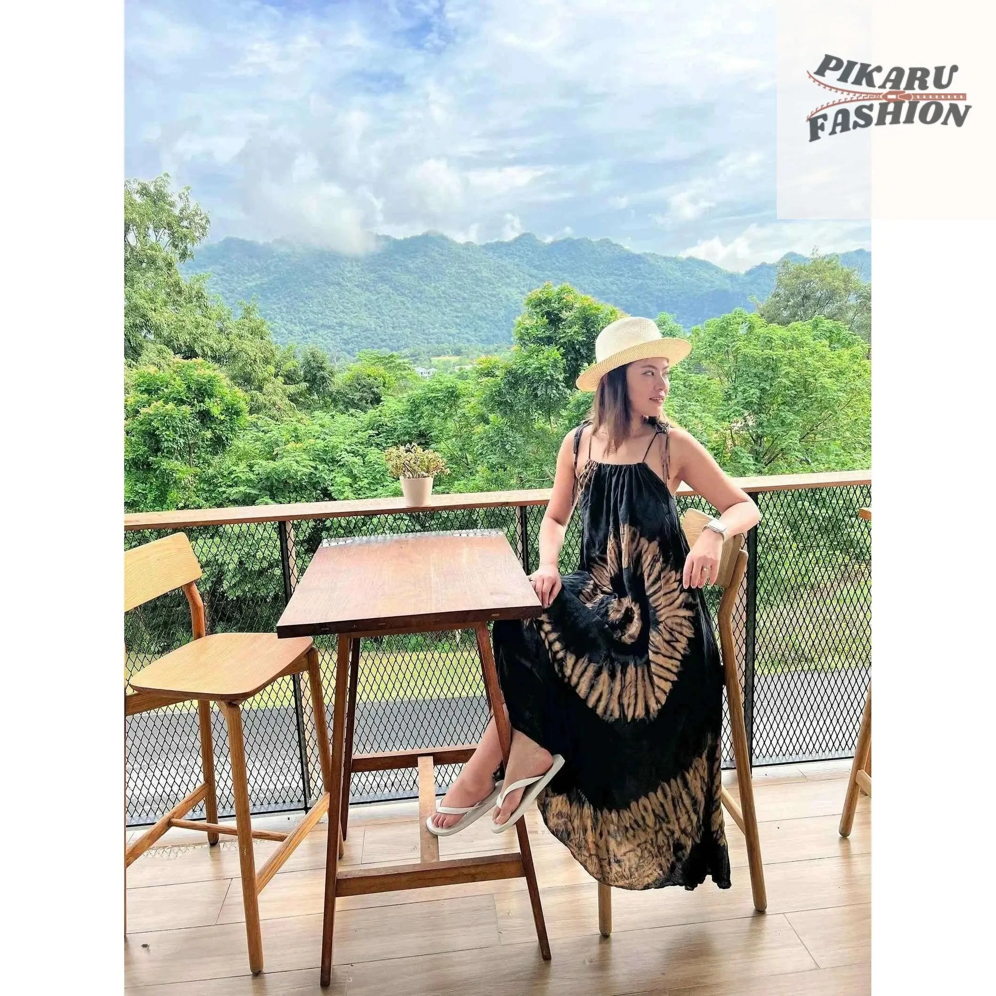 Tie Dye Maxi Dress: Boho Sundress - PIKARU FASHION