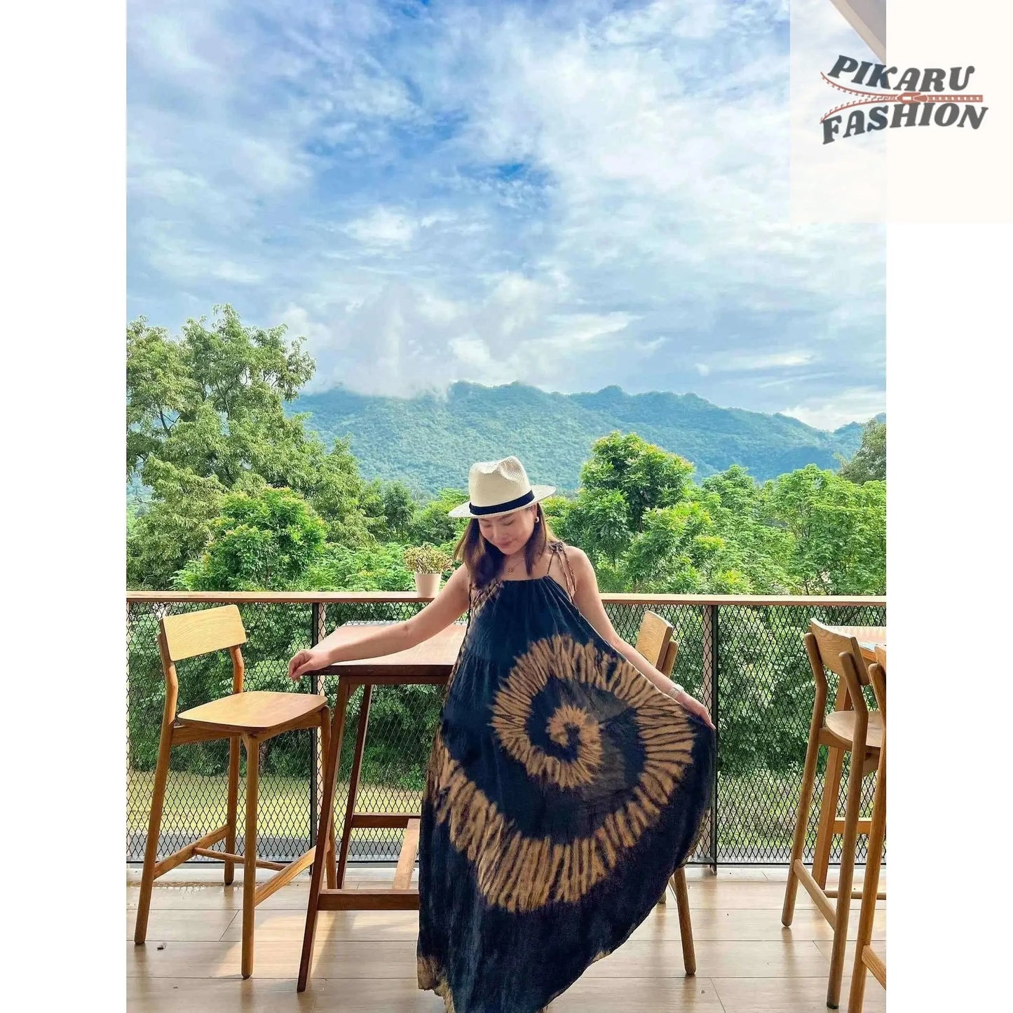 Tie Dye Maxi Dress: Boho Sundress - PIKARU FASHION