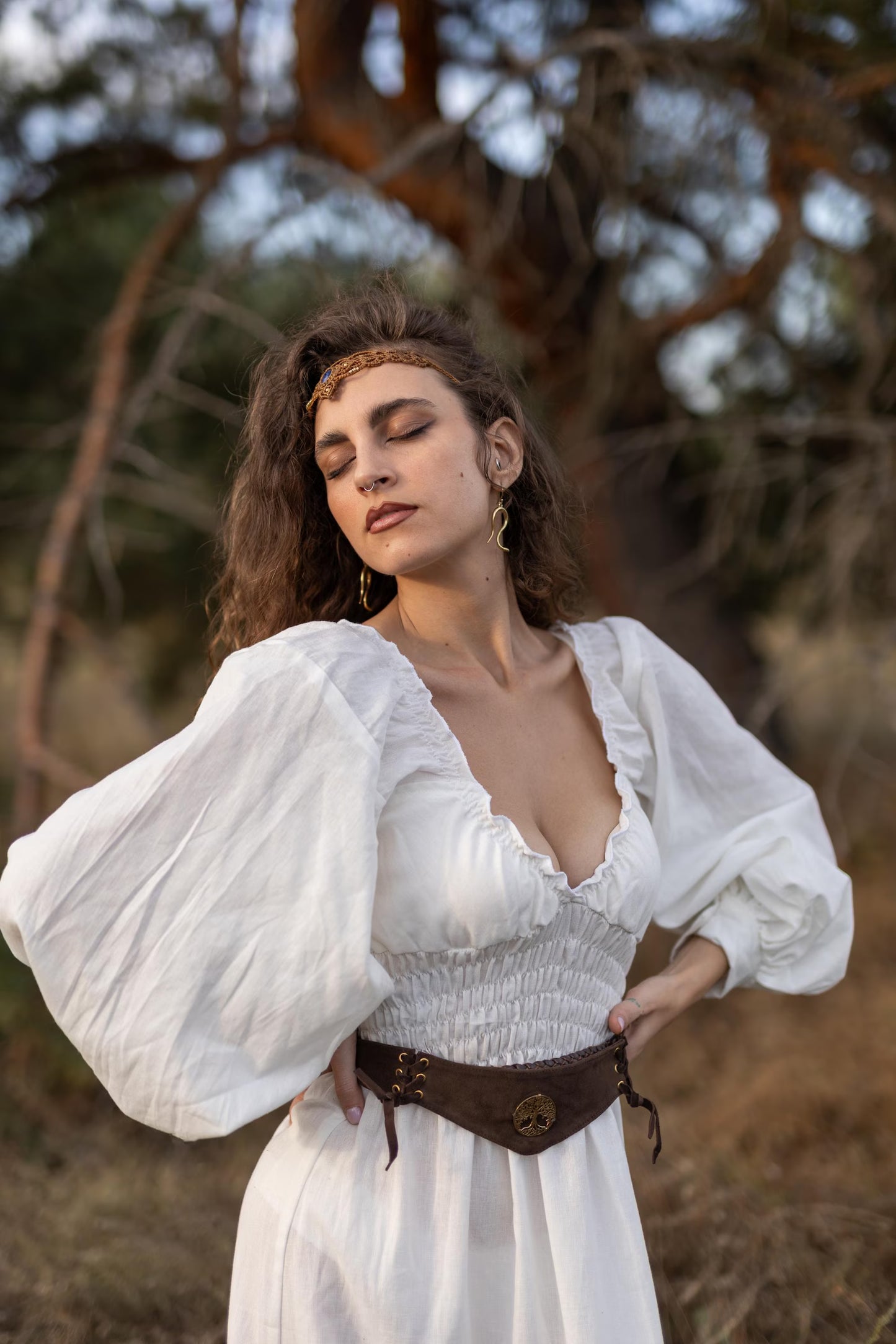 Long Off White Bohemian Dress with Ruffles- pikaru fashion - PIKARU FASHION