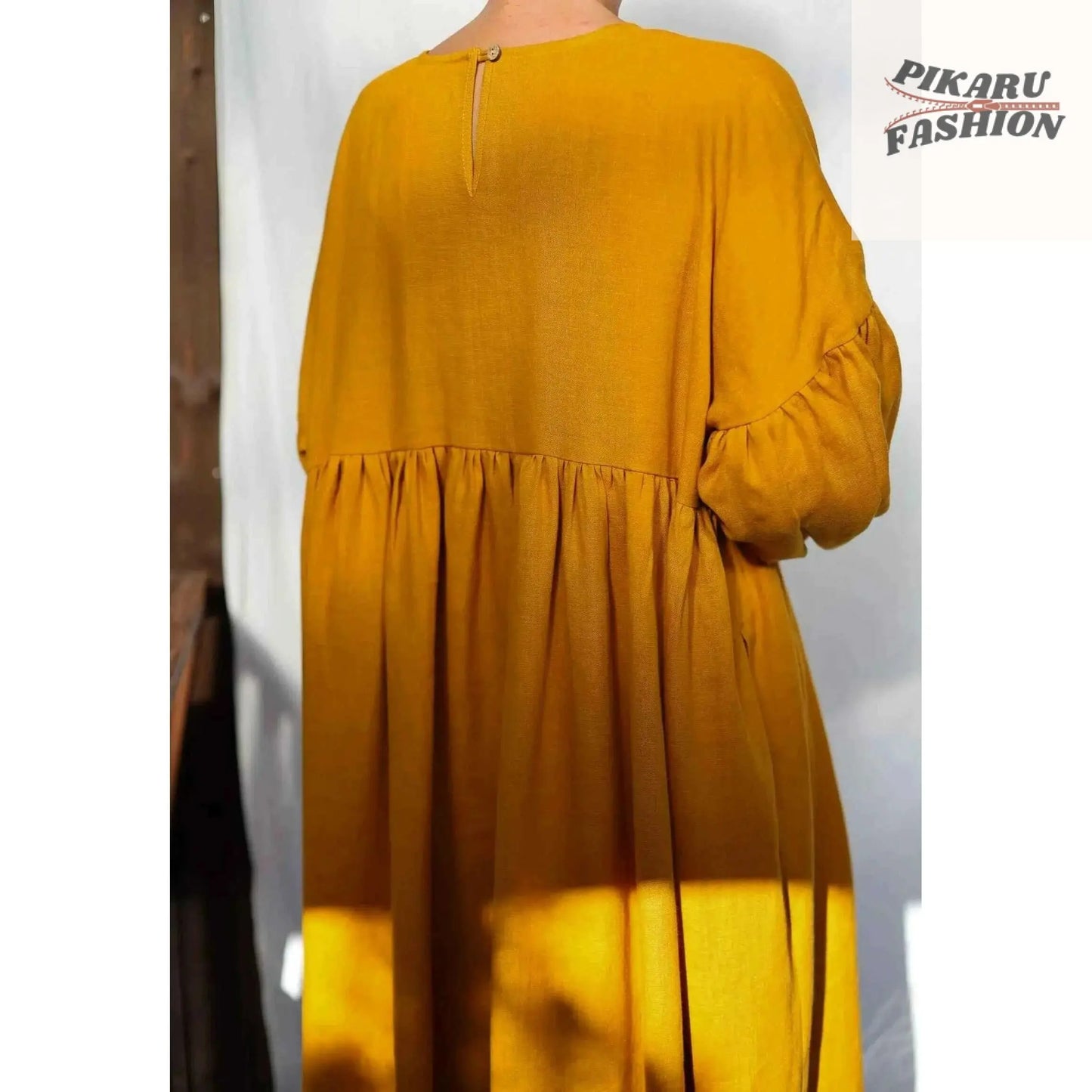 Oversized Linen Dress - PIKARU FASHION