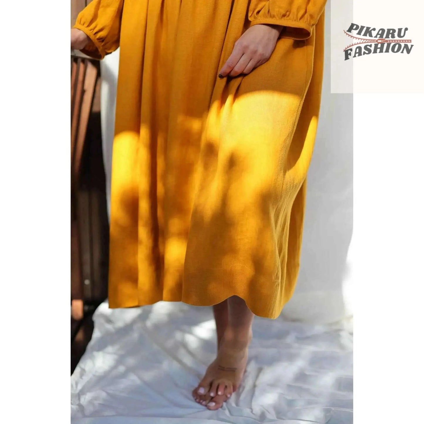 Oversized Linen Dress - PIKARU FASHION