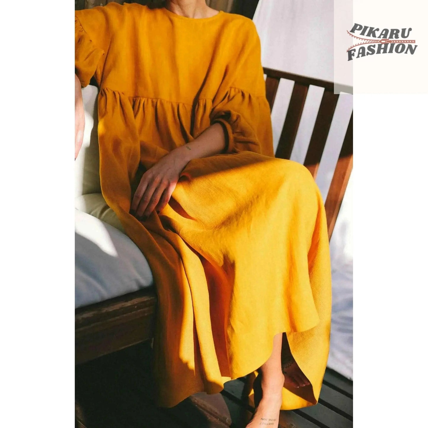 Oversized Linen Dress - PIKARU FASHION