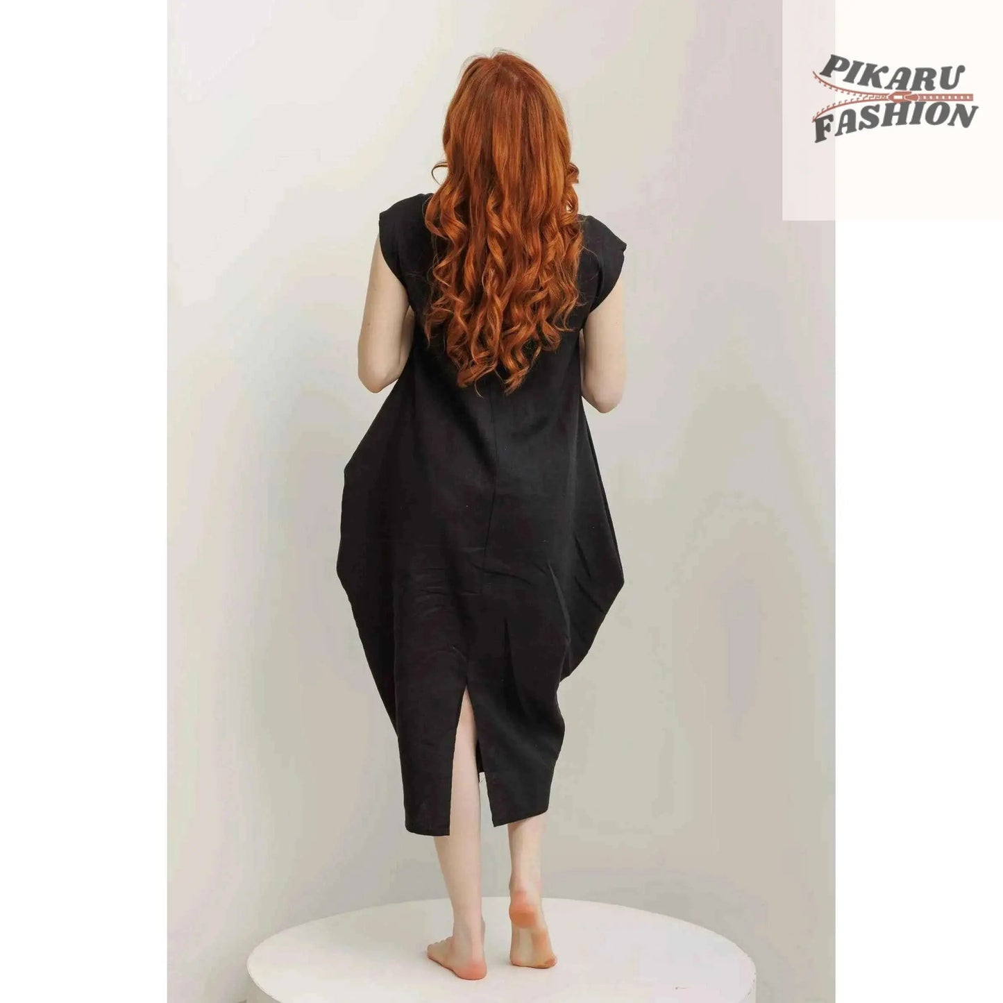 Chic Linen Ankle Dress - PIKARU FASHION