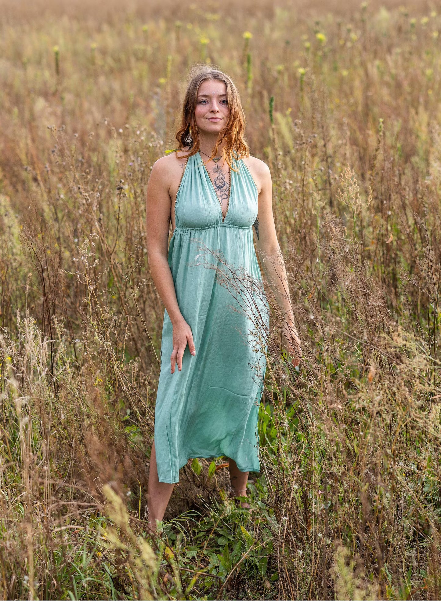 Summer Boho Dress blue - PIKARU FASHION