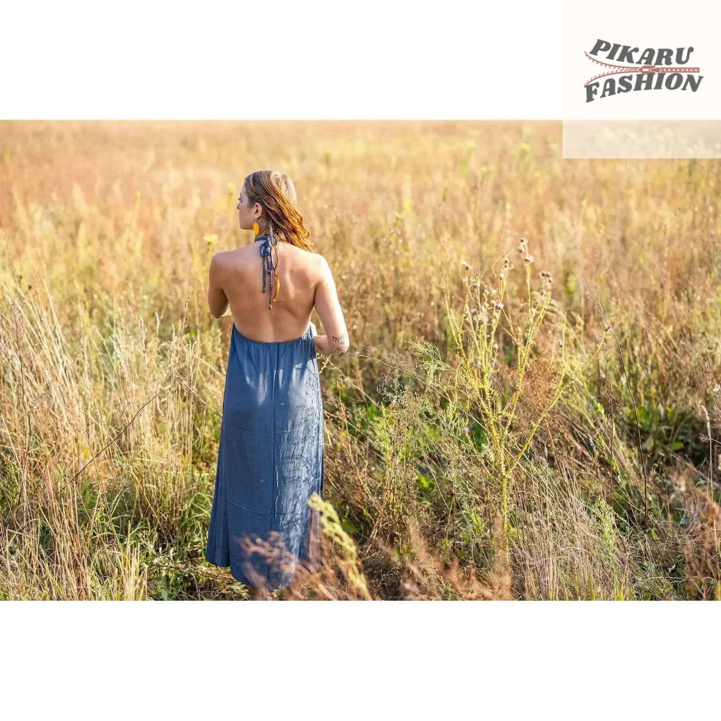 Summer Boho Dress blue - PIKARU FASHION