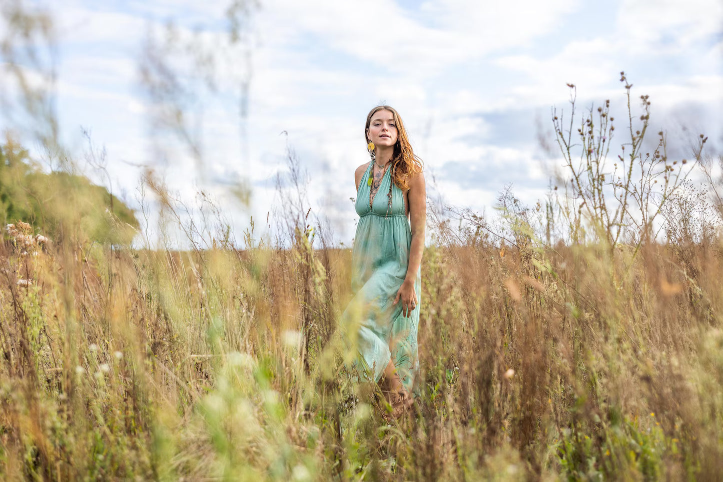 Summer Boho Dress blue - PIKARU FASHION