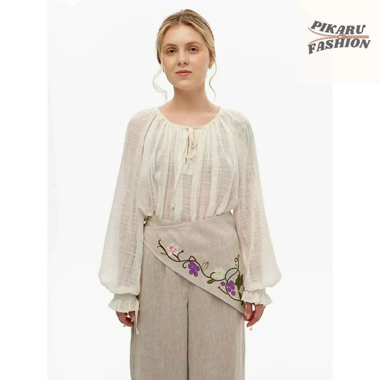 Boho Cotton Gauze Blouse - PIKARU FASHION