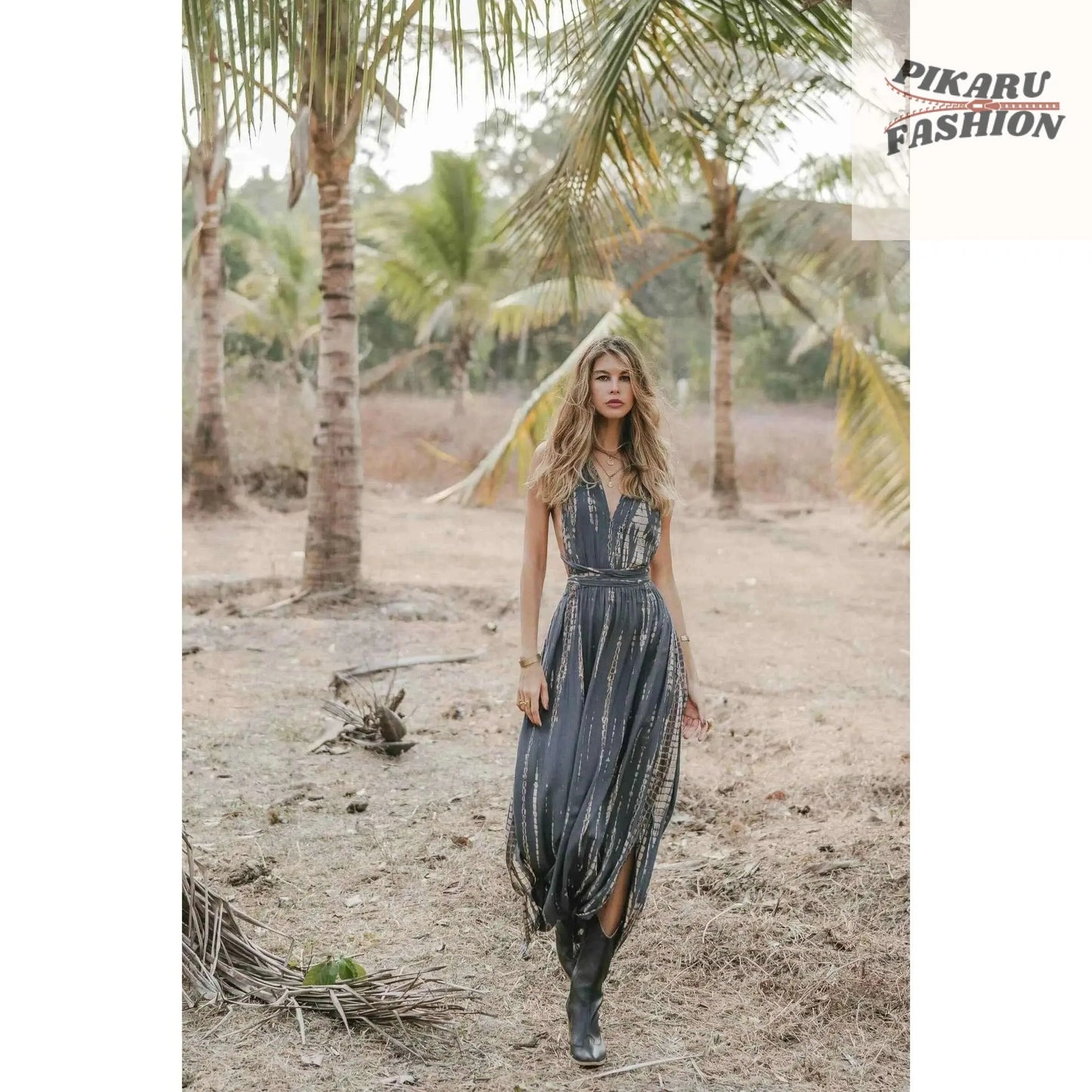 Boho Tie Dye Maxi Dress | Vacation Resort Wear | Summer Goddess Dress - PIKARU FASHION