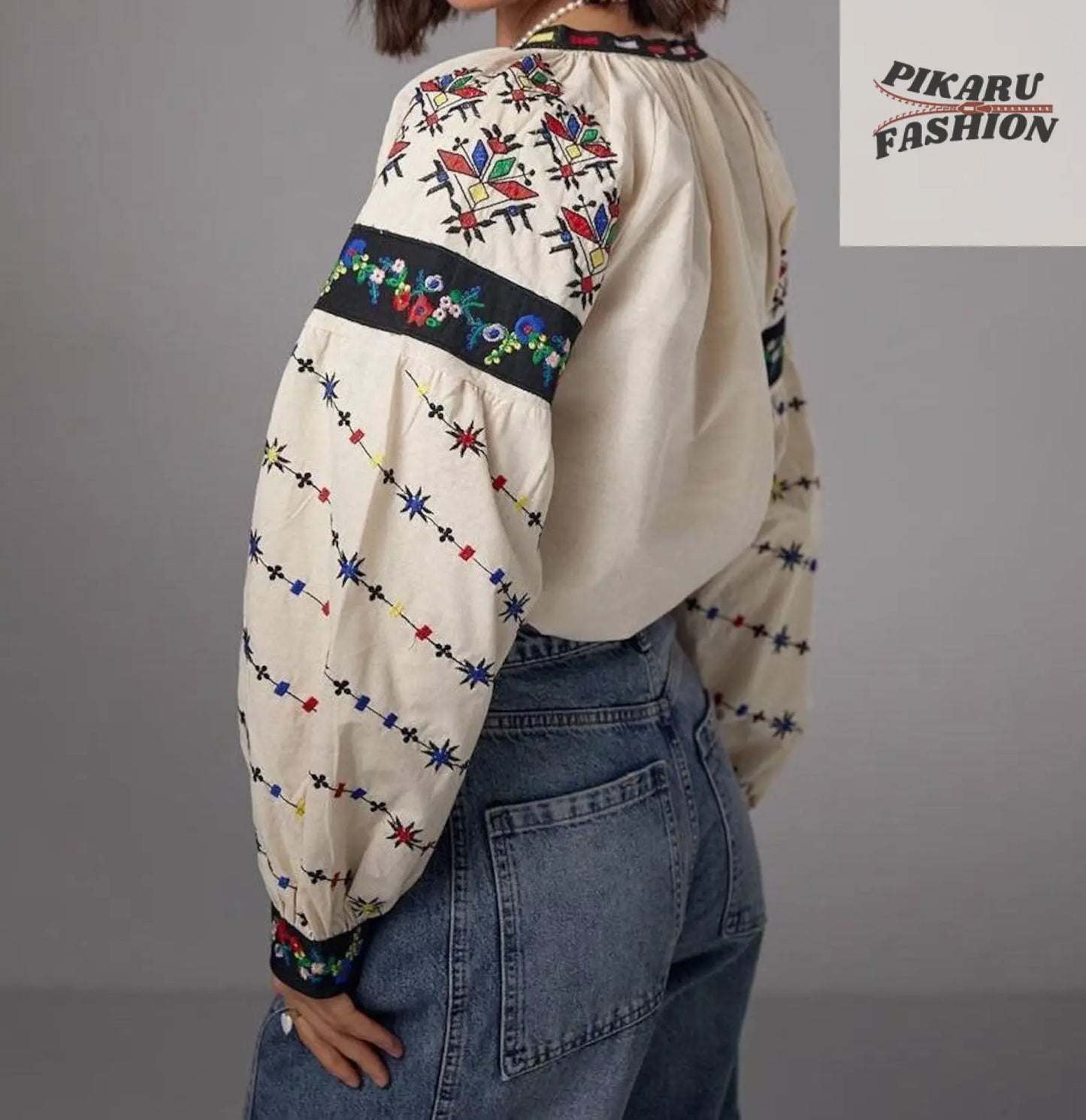 Vyshyvanka Ukrainian Blouse – Traditional Embroidered Top PIKARU FASHION