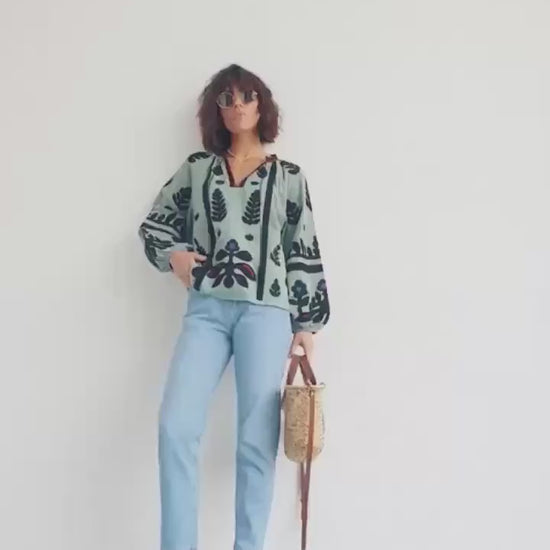 beautiful Boho Embroidered Blouse / PIKARU FASHION - PIKARU FASHION