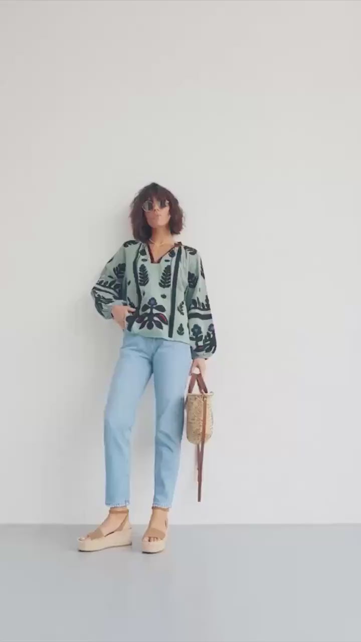 beautiful Boho Embroidered Blouse / PIKARU FASHION - PIKARU FASHION